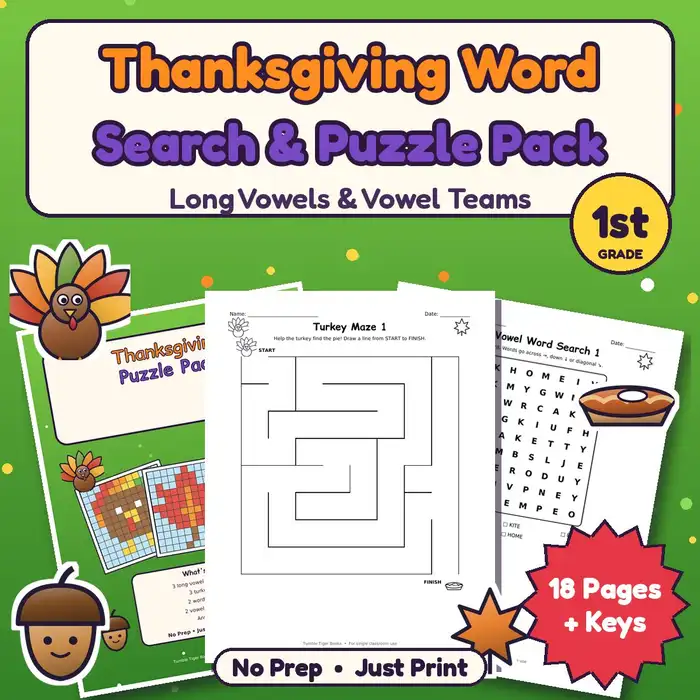 Thanksgiving Word Search & Puzzle Pack, 1st preview