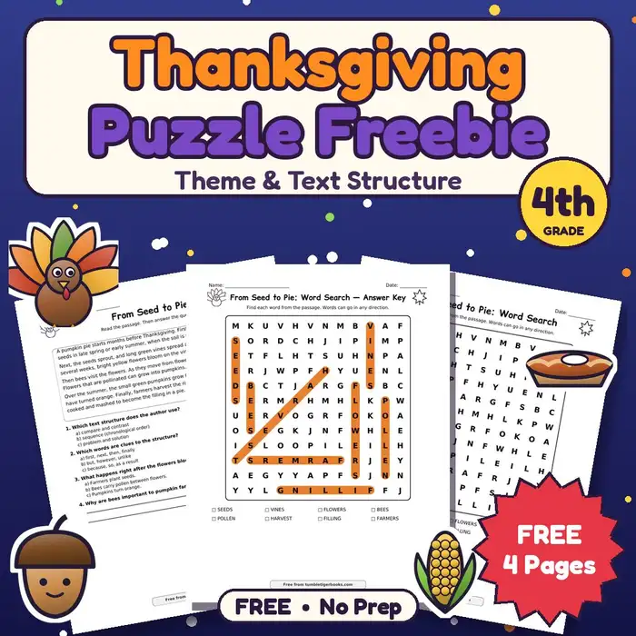 Thanksgiving Puzzle Freebie, 4th preview